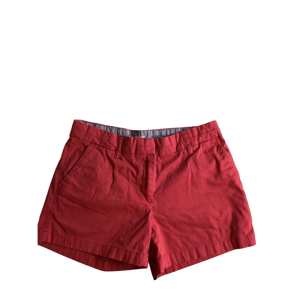 Cambridge Dry Goods Red Chino Shorts Womens Size 4‎ Preppy Cotton Twill Summer